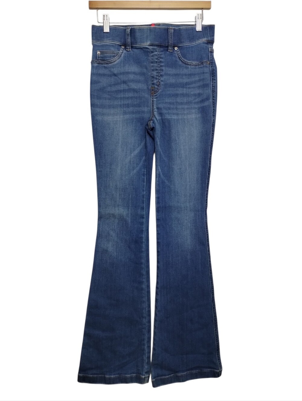 Spanx Pull On Flare Vintage Indigo Blue Womens S High-Rise Denim Jeans Pants